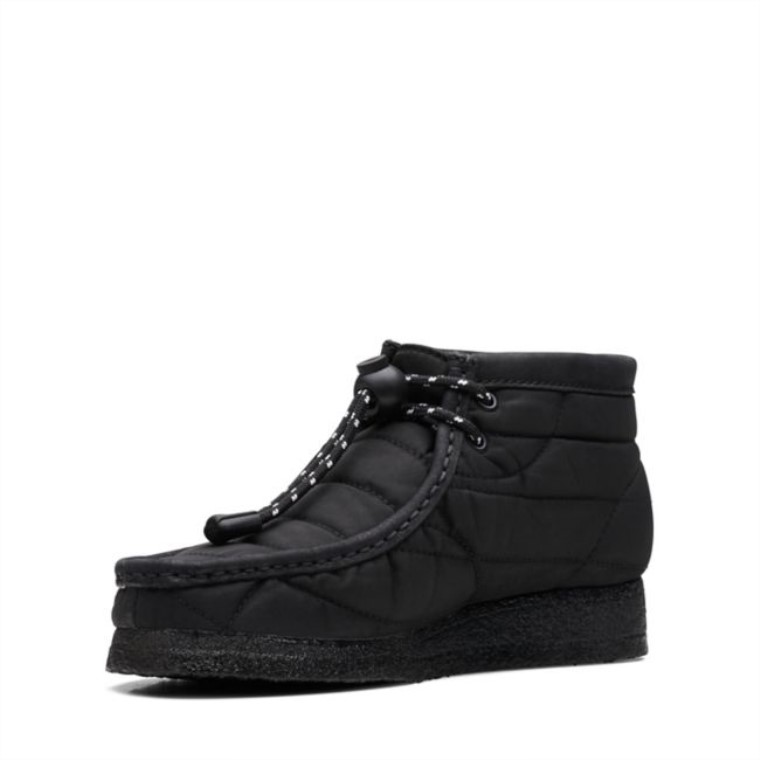 Clarks Wallabee Black Padded Bota Acolchada Negra