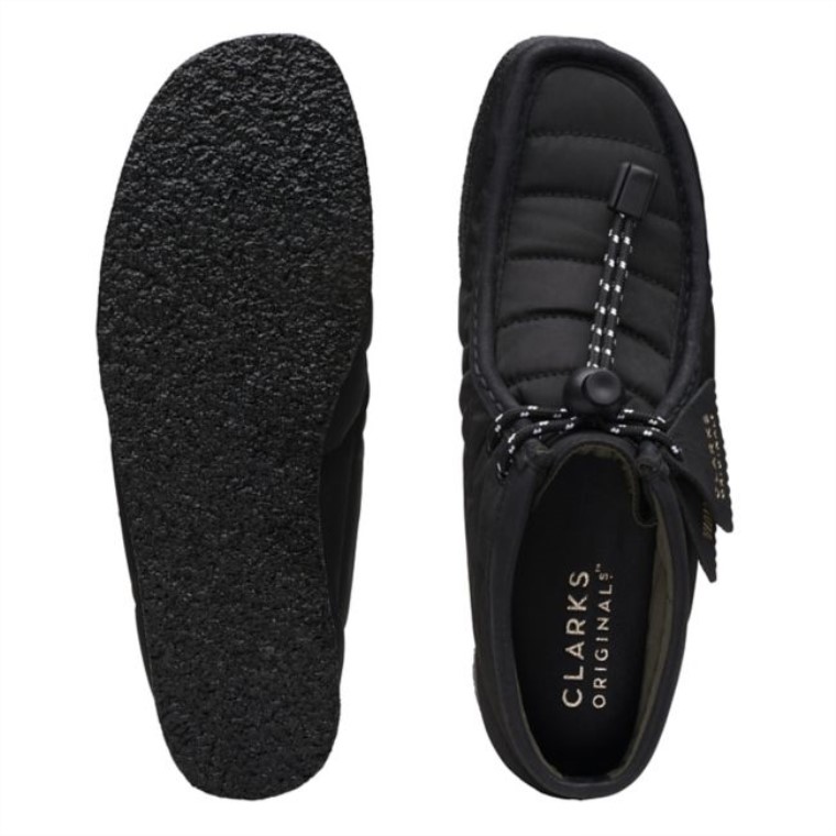 Clarks Wallabee Black Padded Bota Acolchada Negra