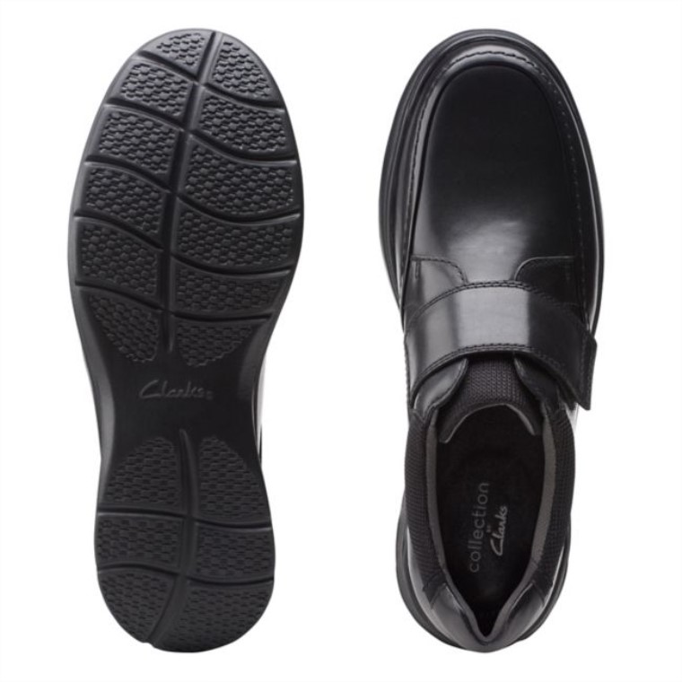 Correa Clarks Cotrell De Piel Lisa Negra Piel Lisa Negra