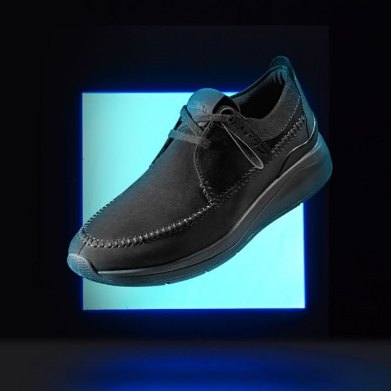 Gamuza Negra Clarks Tejido Ligero Costa Gamuza Negra