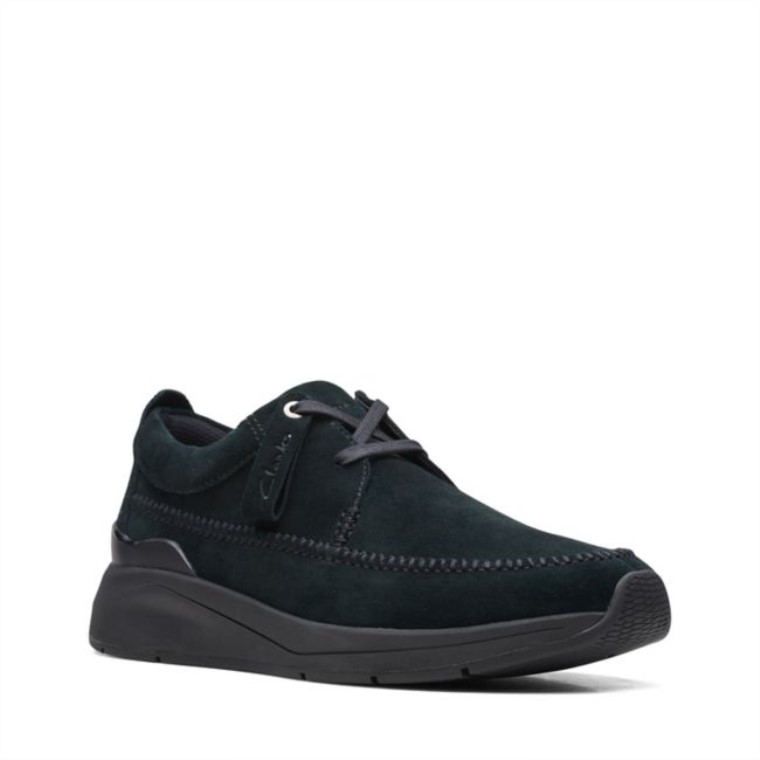 Gamuza Negra Clarks Tejido Ligero Costa Gamuza Negra