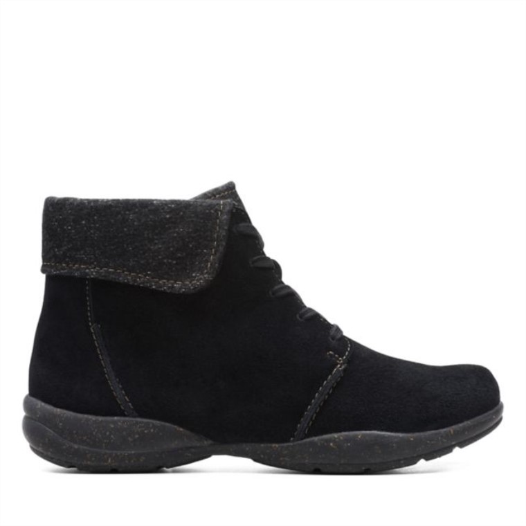 Gamuza Negra Clarks Roseville Encaje Gamuza Negra