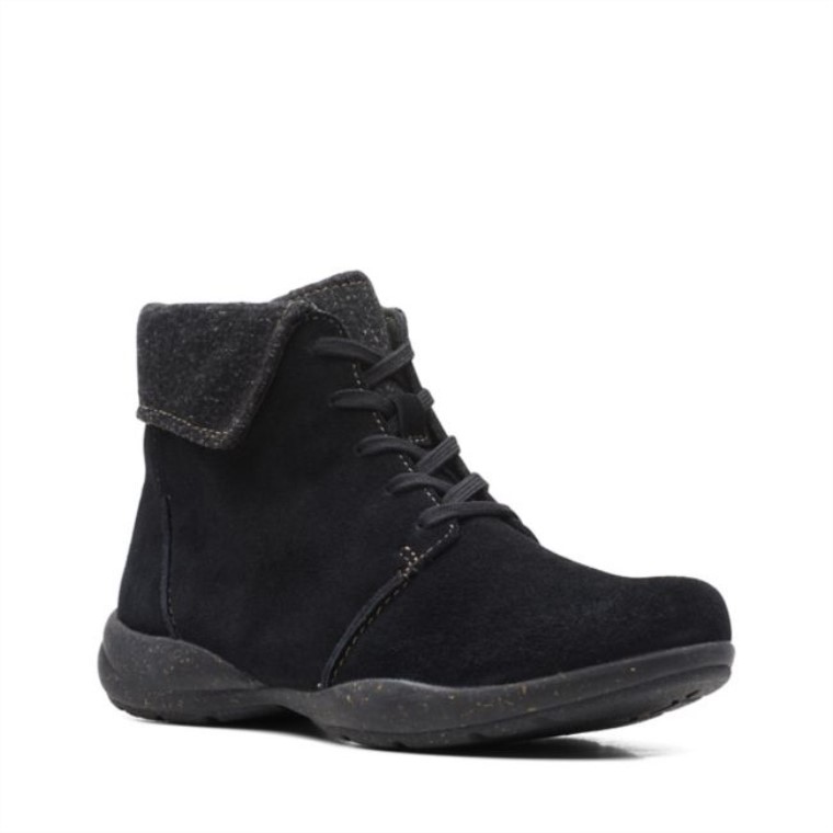 Gamuza Negra Clarks Roseville Encaje Gamuza Negra