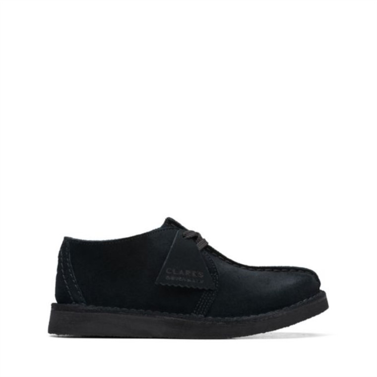 Gamuza Negra Caminata Por El Desierto Mayores Clarks De Gamuza Negra