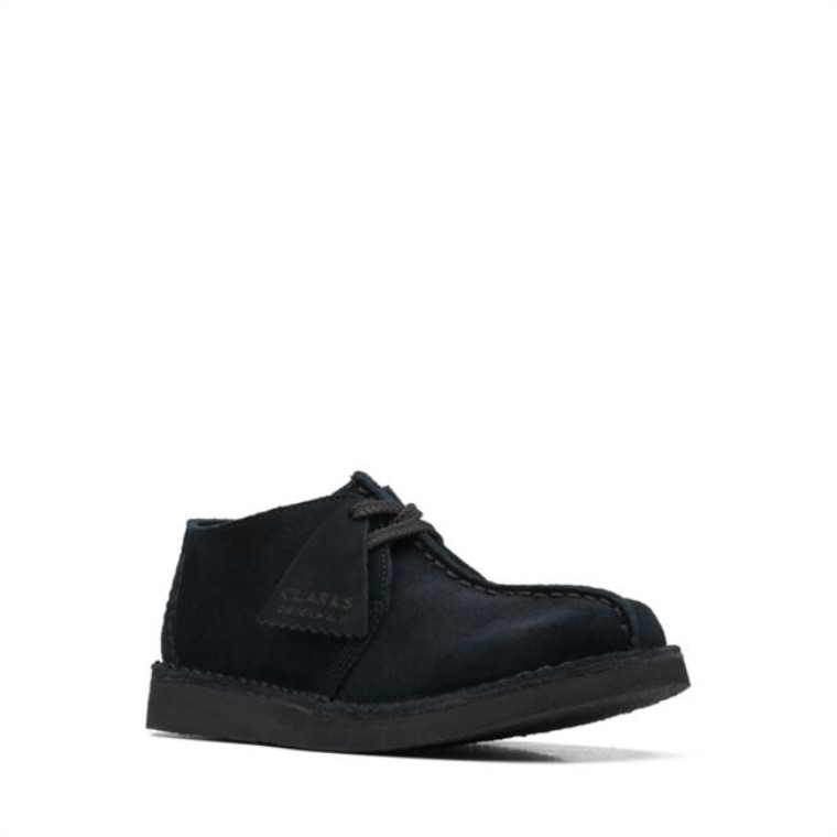 Gamuza Negra Caminata Por El Desierto Mayores Clarks De Gamuza Negra