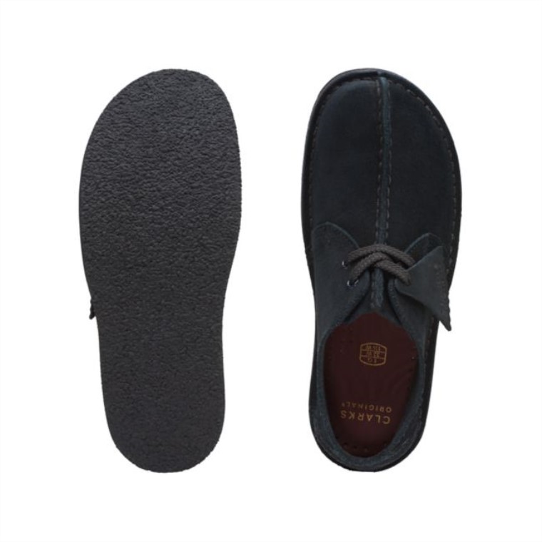 Gamuza Negra Caminata Por El Desierto Mayores Clarks De Gamuza Negra
