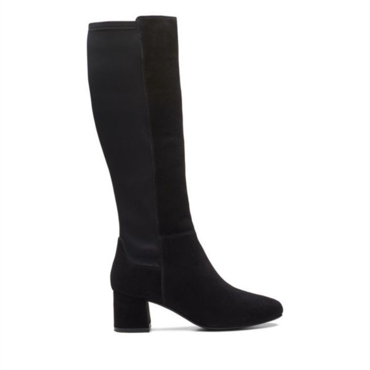 Gamuza Negra Transparente 55 Hola Clarks De Gamuza Negra