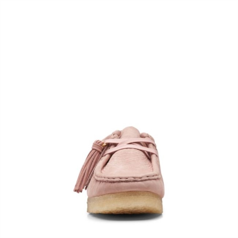 Rosa Cuero Ruborizado Clarks Wallabee Cuero Rosa Ruborizado
