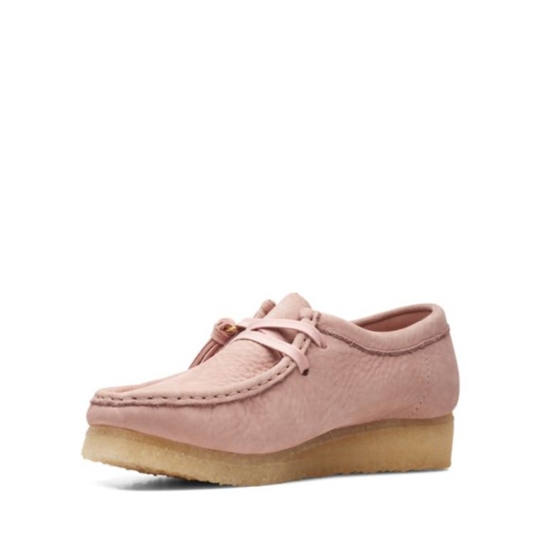 Rosa Cuero Ruborizado Clarks Wallabee Cuero Rosa Ruborizado