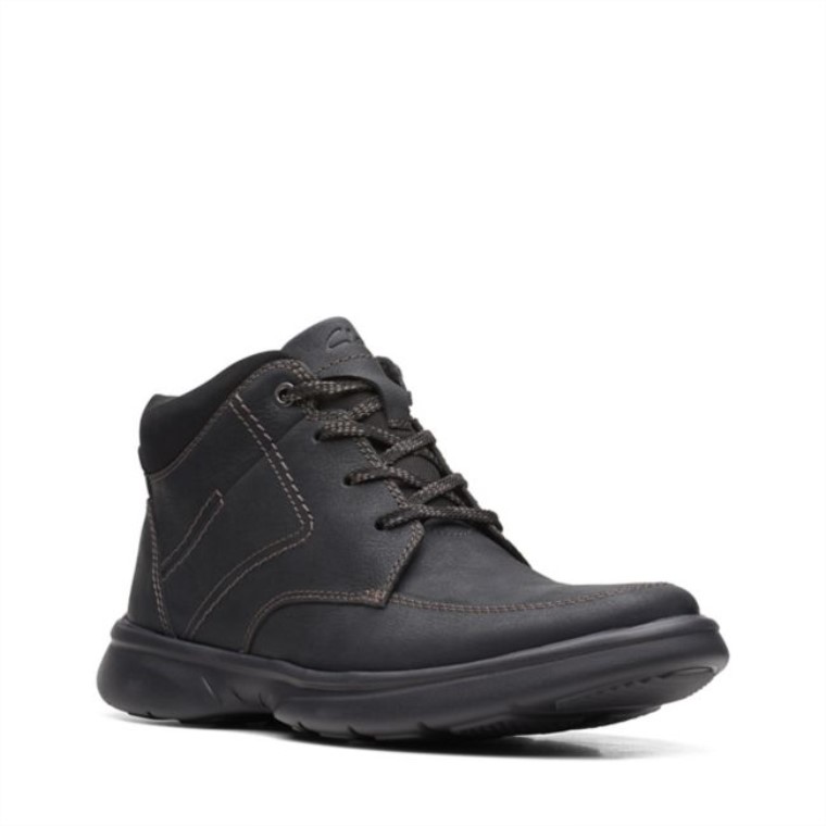 Bradley Mid Black Tumbled Black Tumbled Clarks
