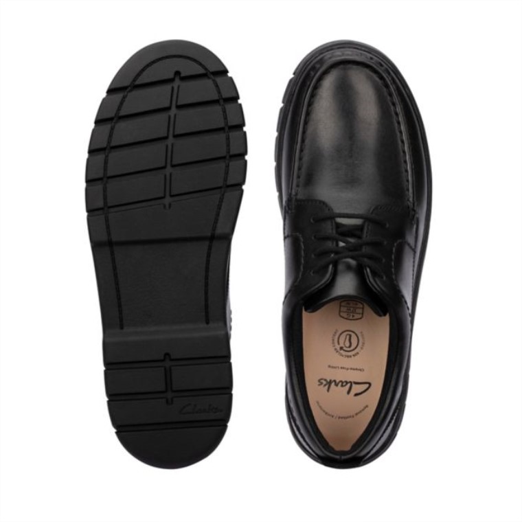 Rama Encaje Juvenil Cuero Negro Clarks Cuero Negro