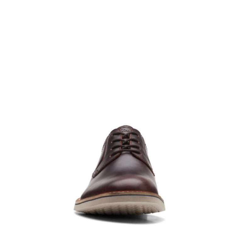 Cuero Marrón Británico Atticus Lt Encaje Cuero Marrón Británico Clarks