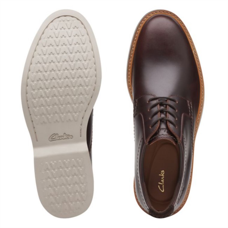 Cuero Marrón Británico Atticus Lt Encaje Cuero Marrón Británico Clarks