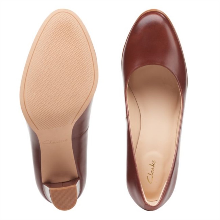 Cuero Marrón Británico Clarks Kaylcara 2 Cuero Marrón Británico