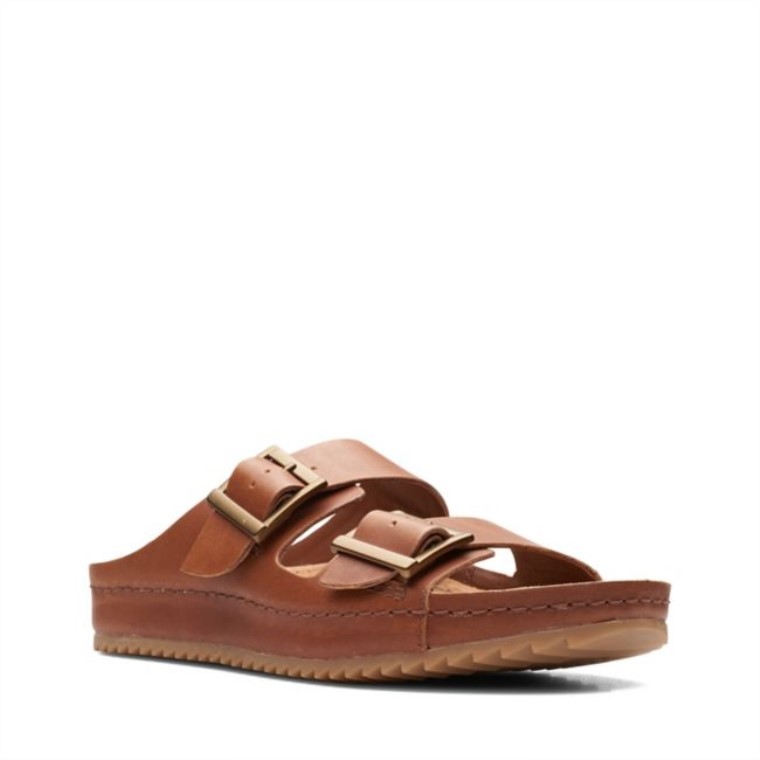 Brookleigh Sun Cuero Marrón Oscuro Clarks Cuero Marrón Oscuro