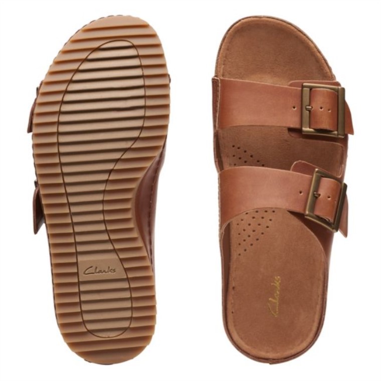 Brookleigh Sun Cuero Marrón Oscuro Clarks Cuero Marrón Oscuro