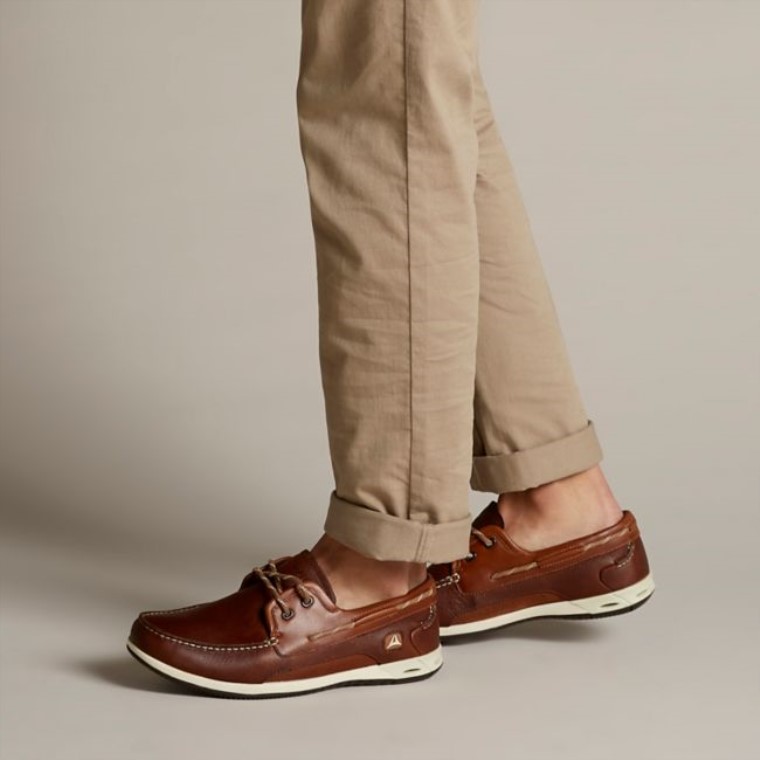 Cuero Marron Clarks Orson Harbour Cuero Marron