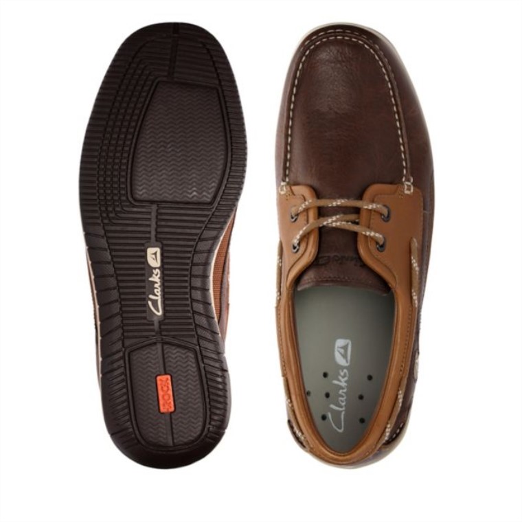 Cuero Marron Clarks Orson Harbour Cuero Marron
