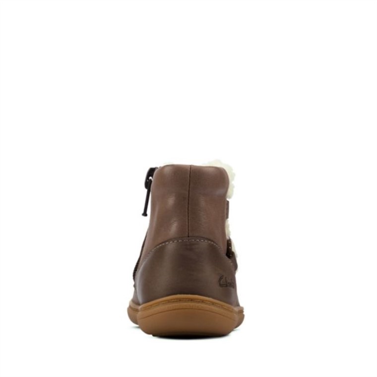 Cuero Marrón Flash Moon Niño Cuero Marrón Clarks