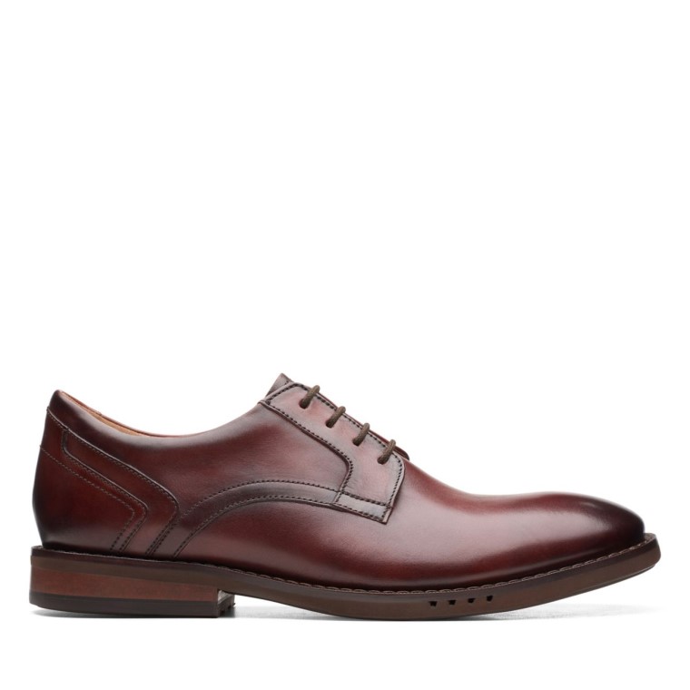 Cuero Marron Un Hugh Encaje Cuero Marron Clarks