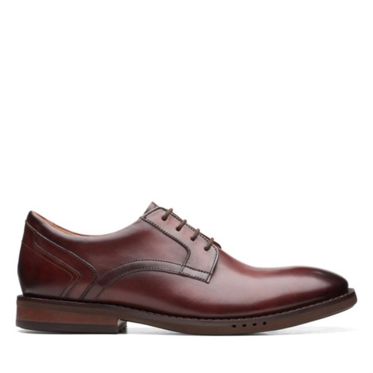 Cuero Marron Un Hugh Encaje Cuero Marron Clarks