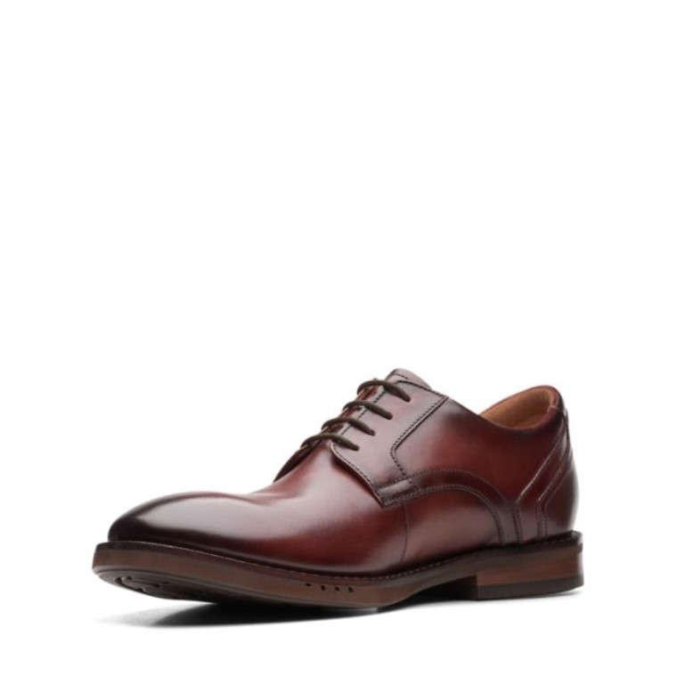 Cuero Marron Un Hugh Encaje Cuero Marron Clarks
