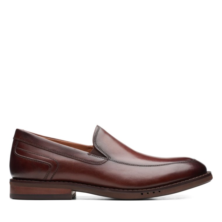 Cuero Marron Un Hugh Step Cuero Marron Clarks