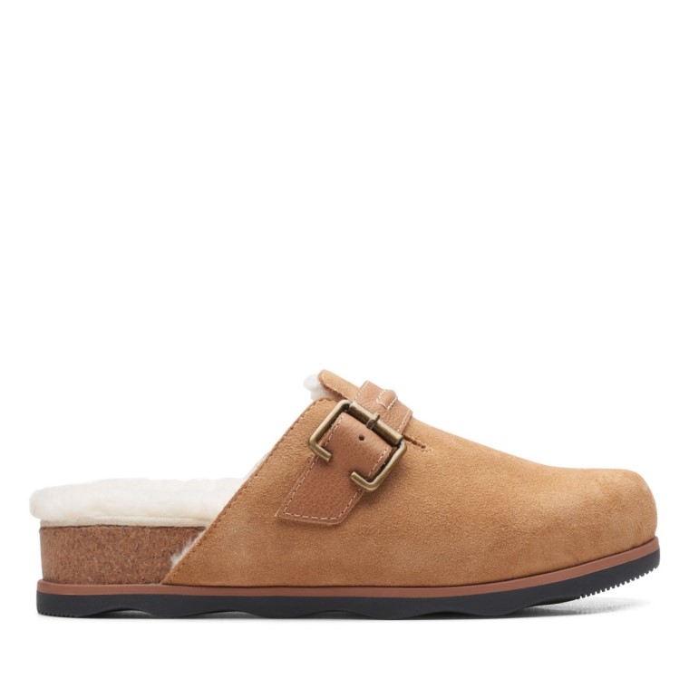 Brynn Slide Gamuza Bronceada Clarks Gamuza Bronceada