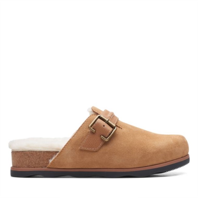 Brynn Slide Gamuza Bronceada Clarks Gamuza Bronceada