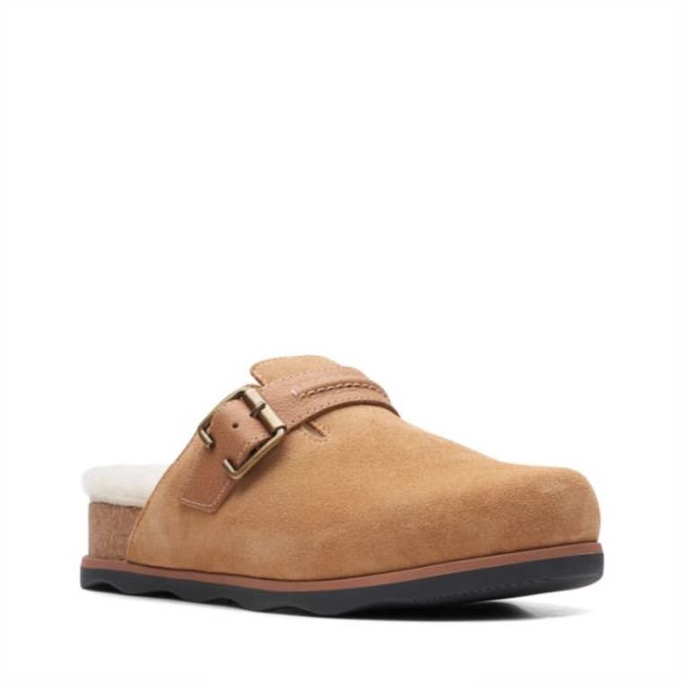 Brynn Slide Gamuza Bronceada Clarks Gamuza Bronceada