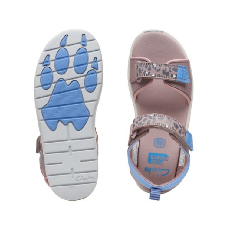 C Estampado Lowder Gris Antiguo/rosa Clarks Gris/rosa