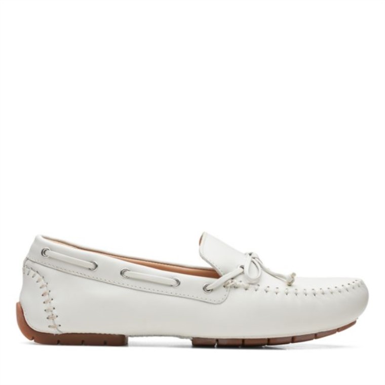 C Mocc Corbata Cuero Blanco Cuero Blanco Clarks