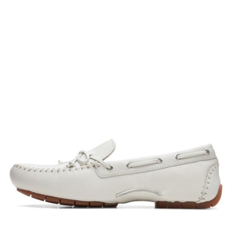 C Mocc Corbata Cuero Blanco Cuero Blanco Clarks