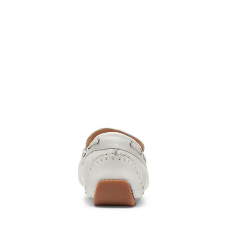 C Mocc Corbata Cuero Blanco Cuero Blanco Clarks