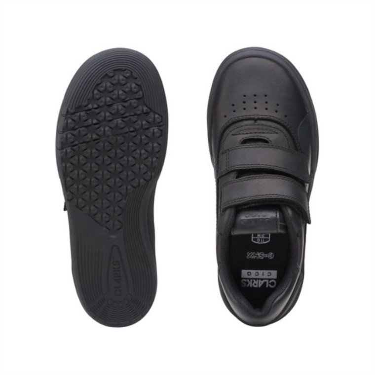 Cica Go Niño Cuero Negro Cuero Negro Clarks