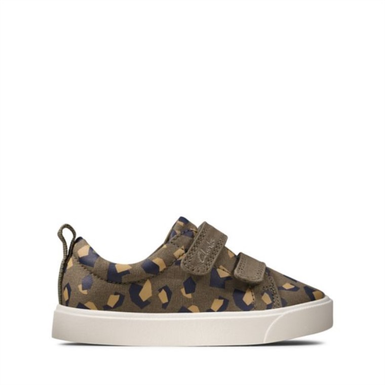 Ciudad Niño Brillante Camo Verde Oliva Clarks Camo Verde Oliva