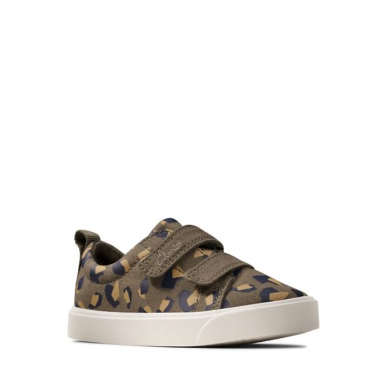 Ciudad Niño Brillante Camo Verde Oliva Clarks Camo Verde Oliva