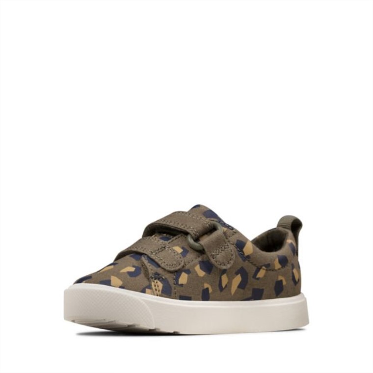 Ciudad Niño Brillante Camo Verde Oliva Clarks Camo Verde Oliva