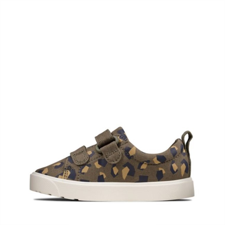 Ciudad Niño Brillante Camo Verde Oliva Clarks Camo Verde Oliva