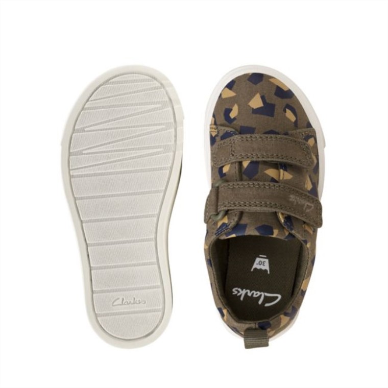 Ciudad Niño Brillante Camo Verde Oliva Clarks Camo Verde Oliva