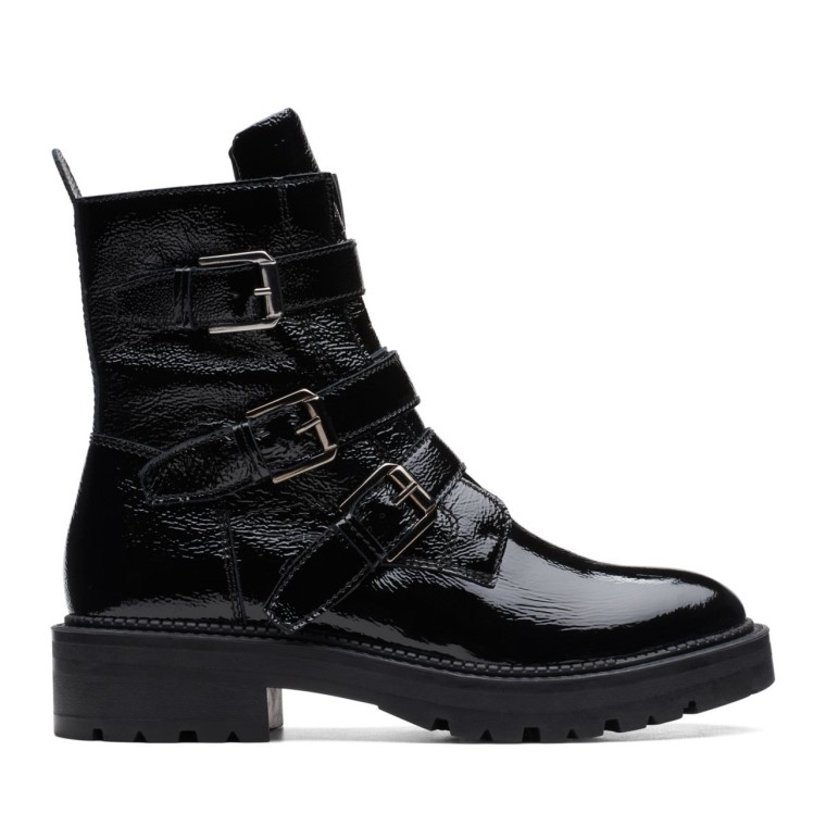 Clarks Anzino Hebilla Charol Negro Charol Negro