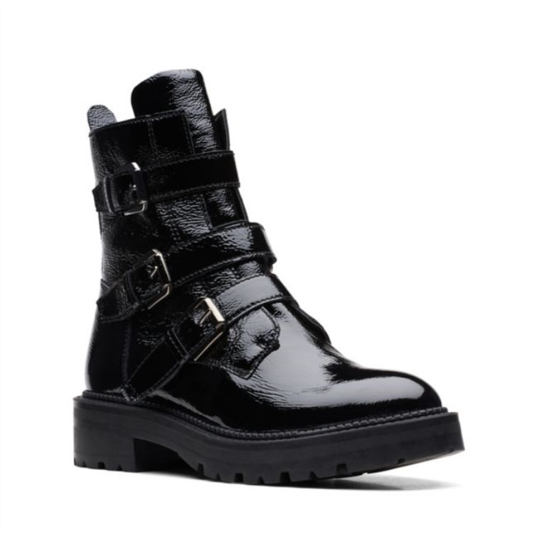 Clarks Anzino Hebilla Charol Negro Charol Negro