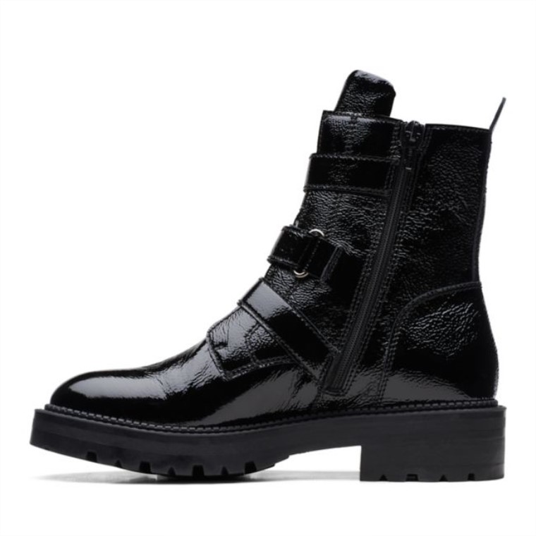 Clarks Anzino Hebilla Charol Negro Charol Negro