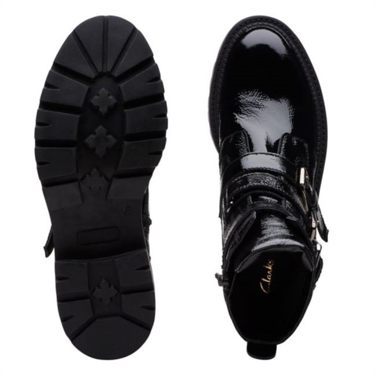 Clarks Anzino Hebilla Charol Negro Charol Negro