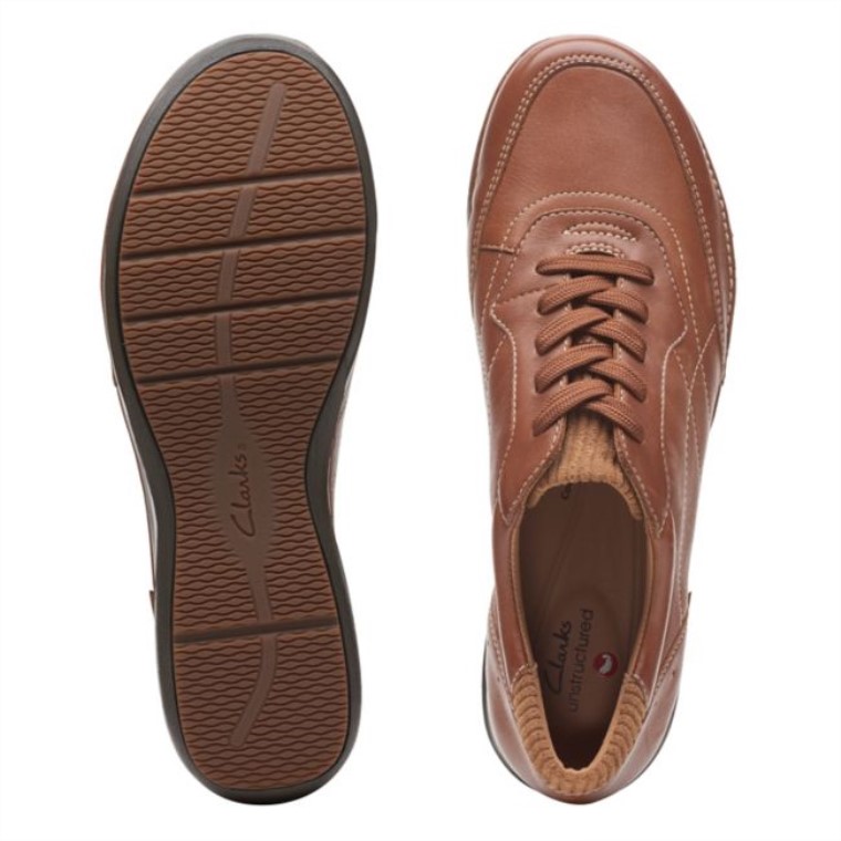 Corbata Clarks Appley Cuero Marrón Oscuro Cuero Marrón Oscuro