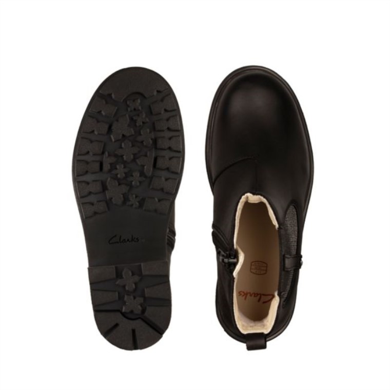 Clarks Astrol Ortoddler Cuero Negro Cuero Negro