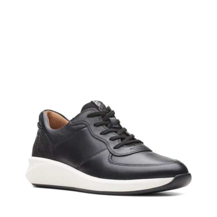 Cuero Combi Negro Clarks Un Rio Sprint Cuero Combi Negro