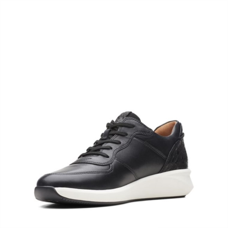 Cuero Combi Negro Clarks Un Rio Sprint Cuero Combi Negro