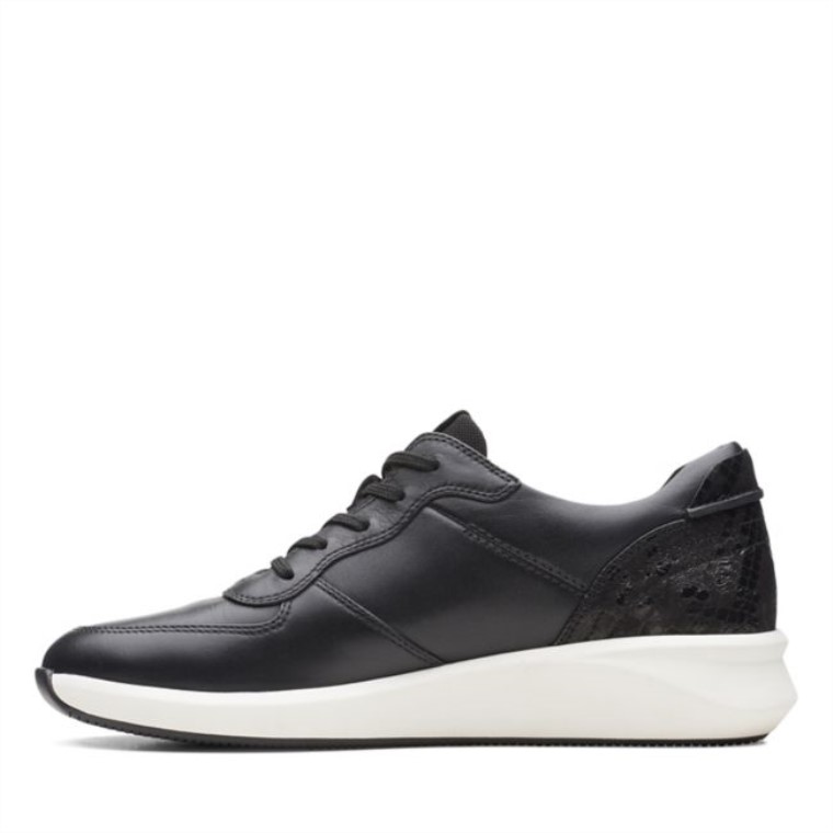 Cuero Combi Negro Clarks Un Rio Sprint Cuero Combi Negro