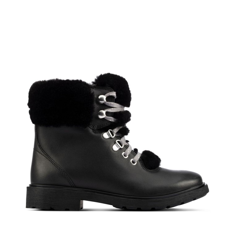 Clarks Cuero Negro Astrol Excursionista Niño Cuero Negro
